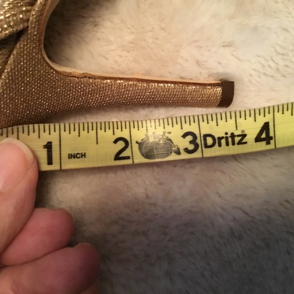 Kate Spade Gold Metallic Ankle Strap Heels - 10 - Picture 10 of 10